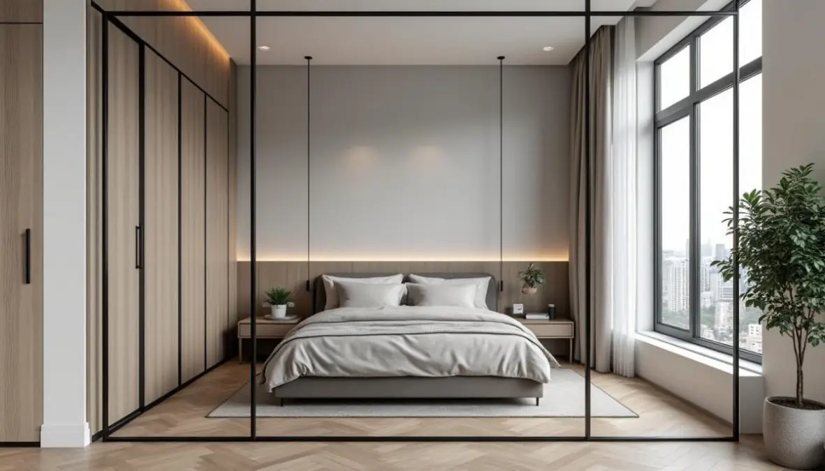 découvrez comment optimiser un studio de 30m² grâce à une cloison vitrée qui transforme l'espace en une chambre élégante et fonctionnelle, alliant luminosité et design.