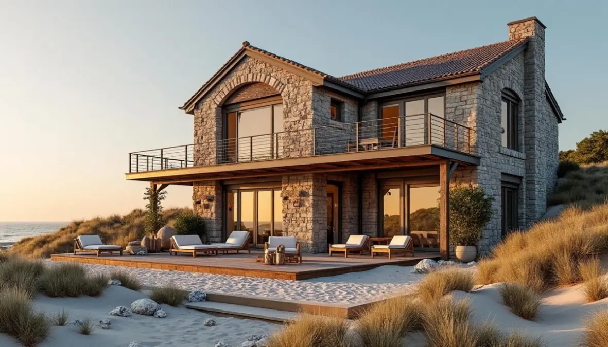 découvrez la transformation d'un ancien pressoir à vin en une charmante maison de plage en pierres alliant authenticité et confort moderne.