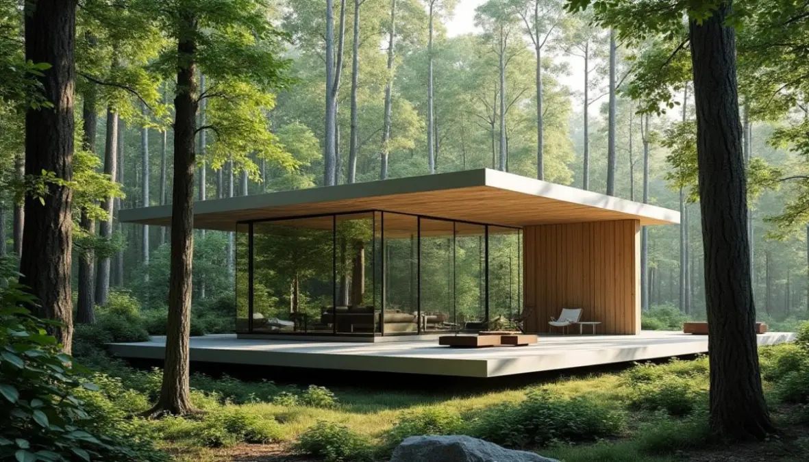 découvrez ce refuge contemporain de 36m², la maison miroir s'intégrant harmonieusement dans la nature pour un cadre de vie paisible et moderne.