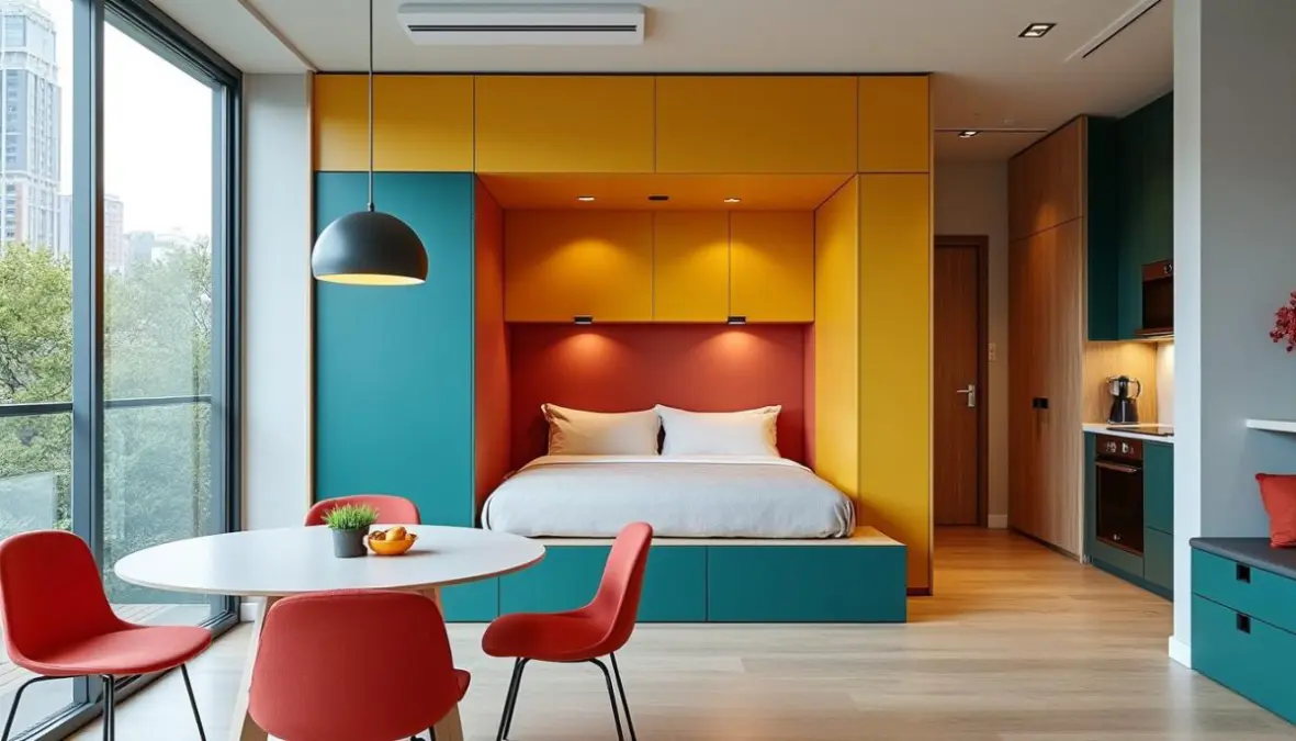 découvrez comment sublimer un studio de 25m² grâce au color blocking et un design astucieux qui optimisent chaque centimètre pour un espace à la fois fonctionnel et esthétique.