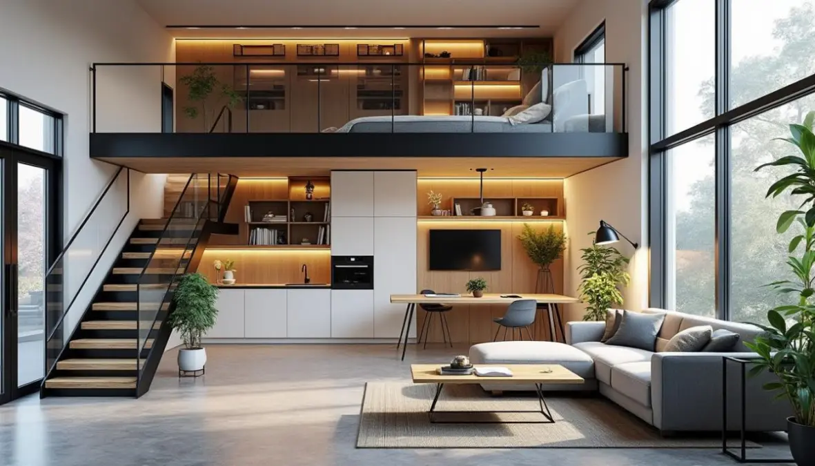 découvrez ce studio de 29m² transformé avec une mezzanine ingénieuse et des volumes réorganisés pour un espace de vie unique et fonctionnel.