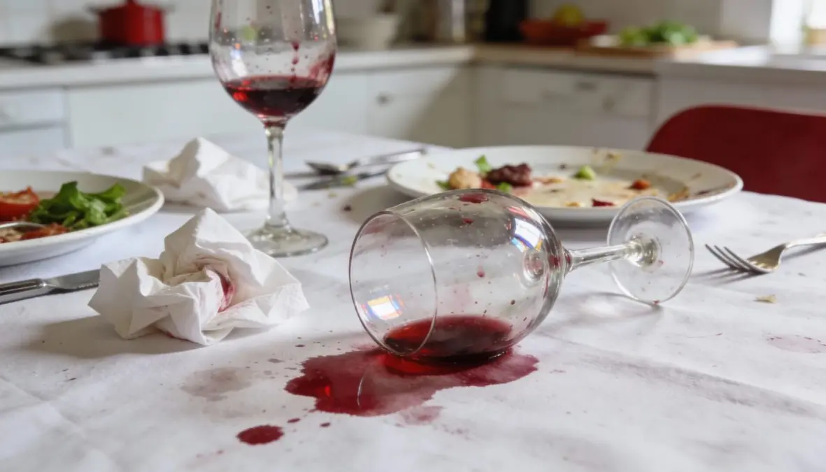 Taches de vin sur la nappe ? Découvrez nos astuces pour les nettoyer sans abîmer le tissu